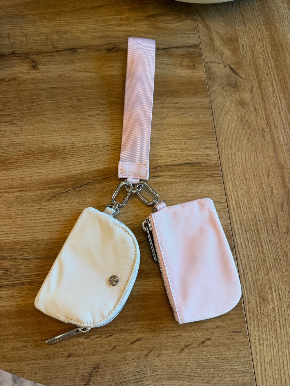 lululemon athletica Dual-Pouch Wristlet in Light Pink and Cream